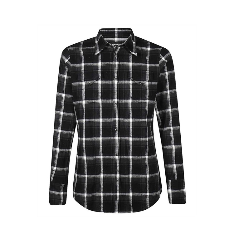 Shop Dsquared2 Flannel Cotton Blend Shirt In Black