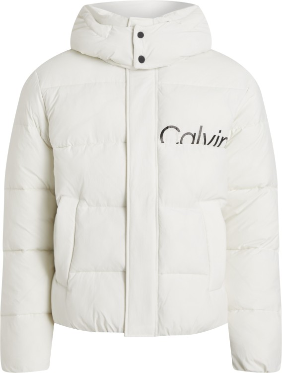 Calvin Klein White Soft Curled Nylon Jacket