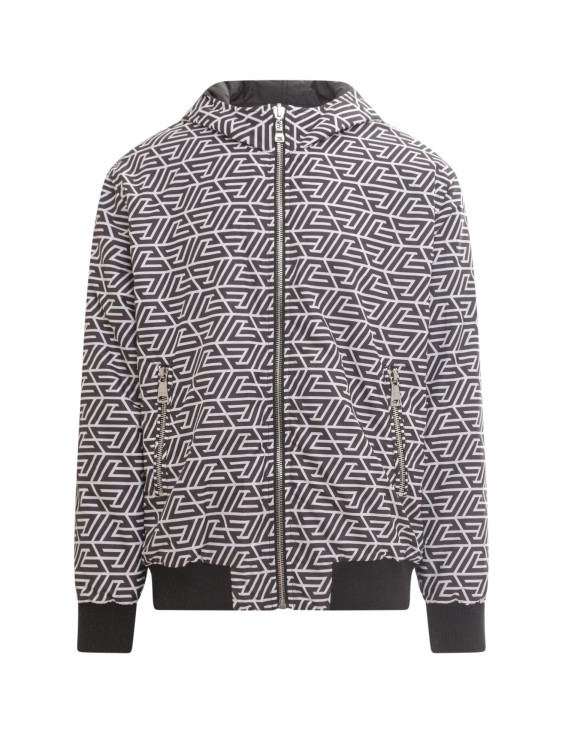 Balmain Reversible Jacket With All-over Iconic Print In Grey