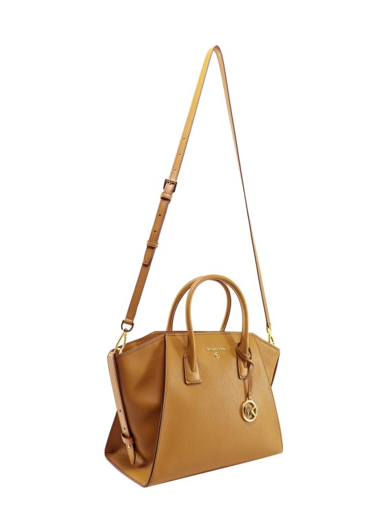 Shop Michael Kors Leather Handbag With Frontal Logo In Brown