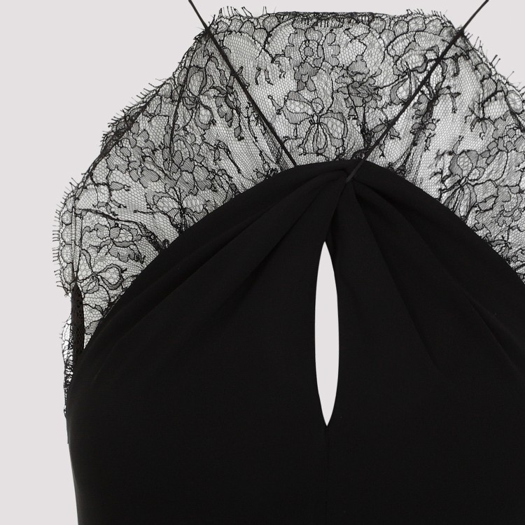Shop Givenchy Black Sleeveless Lace Dress