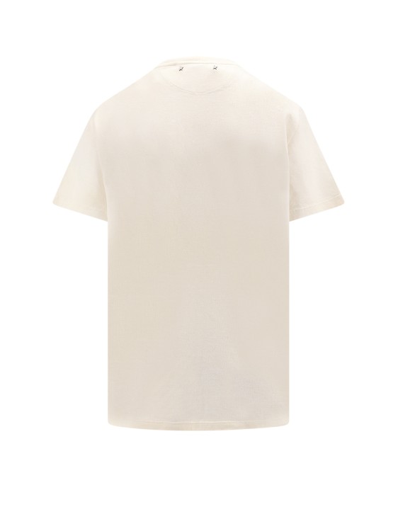 Shop Golden Goose Cotton T-shirt With Frontal Print In Neutrals
