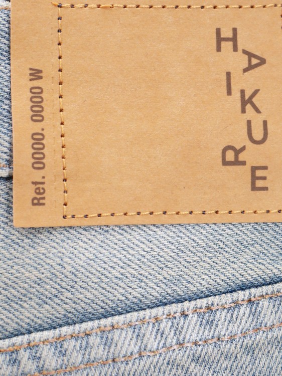 Shop Haikure Cotton Jeans With Back Logo Patch In Blue
