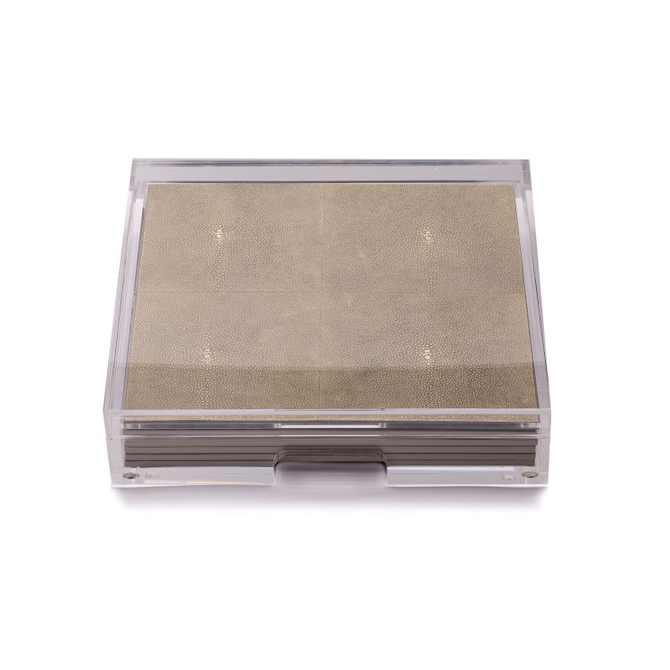 Posh Trading Placebox Clear Shagreen Natural In Not Applicable