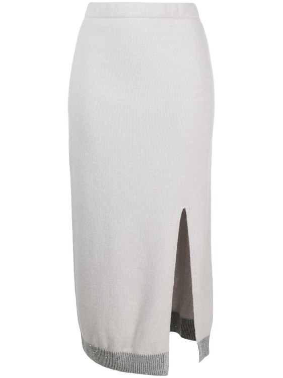 Lorena Antoniazzi Two-tone Gray Midi Skirt In White