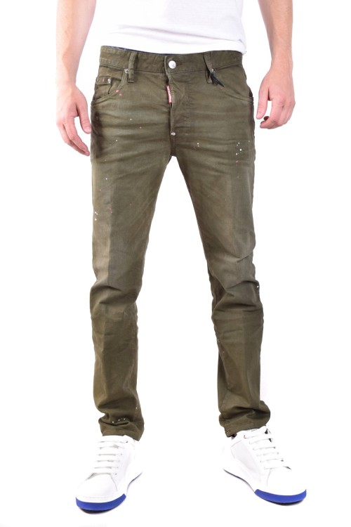 Dsquared2 Green Cotton Blend Jeans In Green