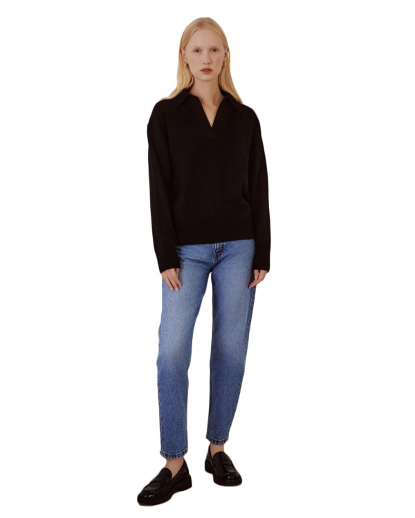 Shop Ether Proxima Collar Sweater In Black