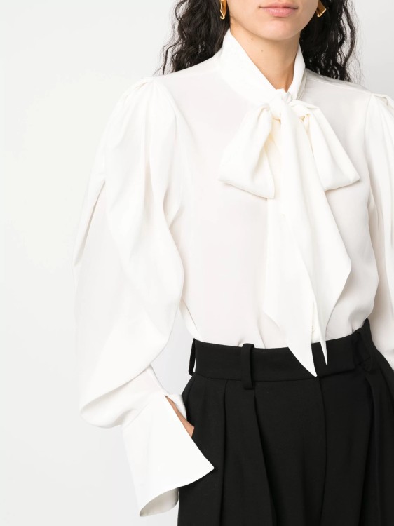 Shop Nina Ricci White Crepe De Chine Shirt