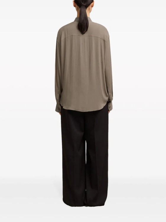 Shop Ami Alexandre Mattiussi Long-sleeve Shirt In Brown
