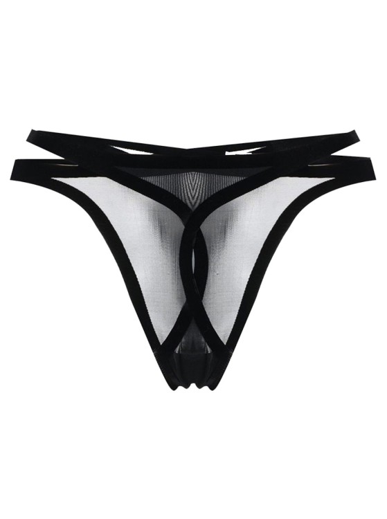 Wolford X Mugler Flock Shaping Thong In Black