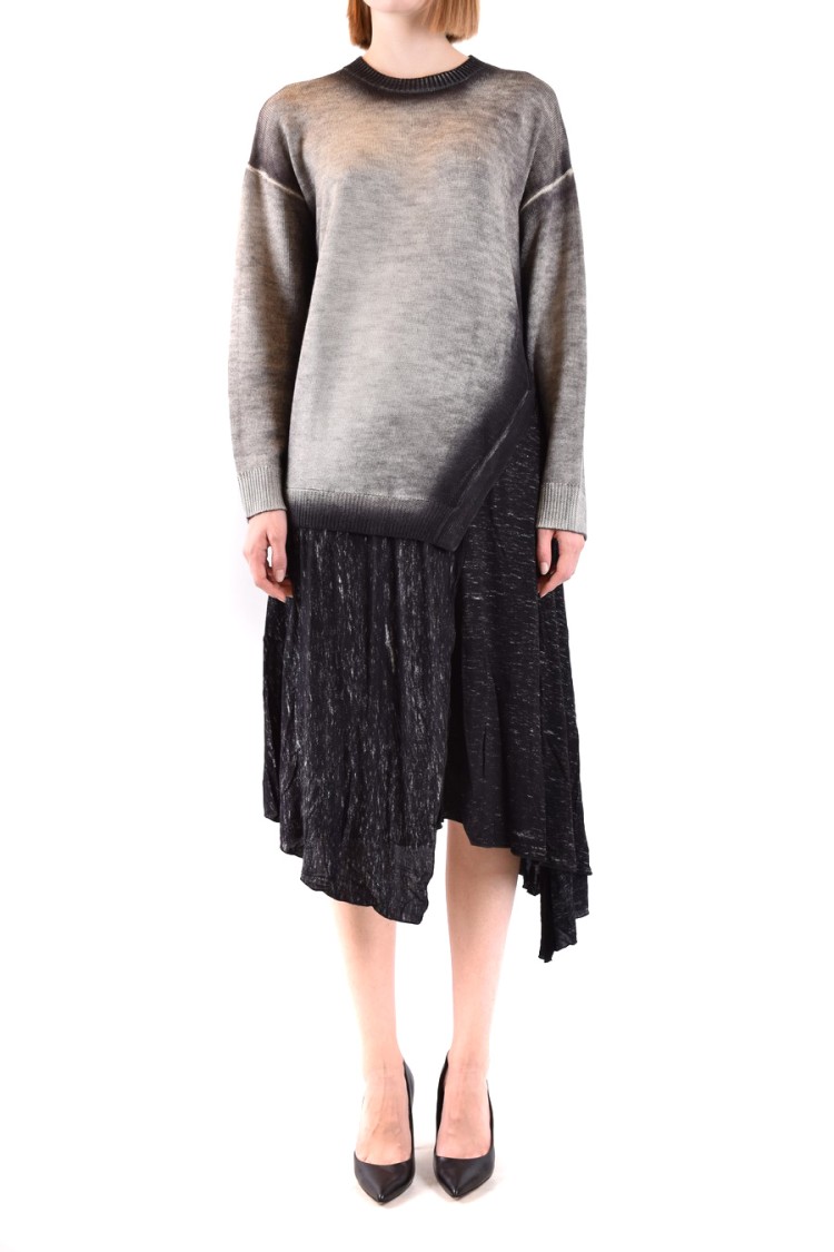 Diesel Double Fabbric Kimolos Dress With Gradient Effect In Grey