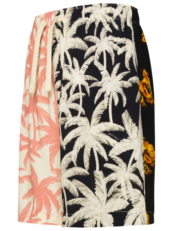 Shop Palm Angels Multicolor Viscose Bermuda Shorts In Neutrals