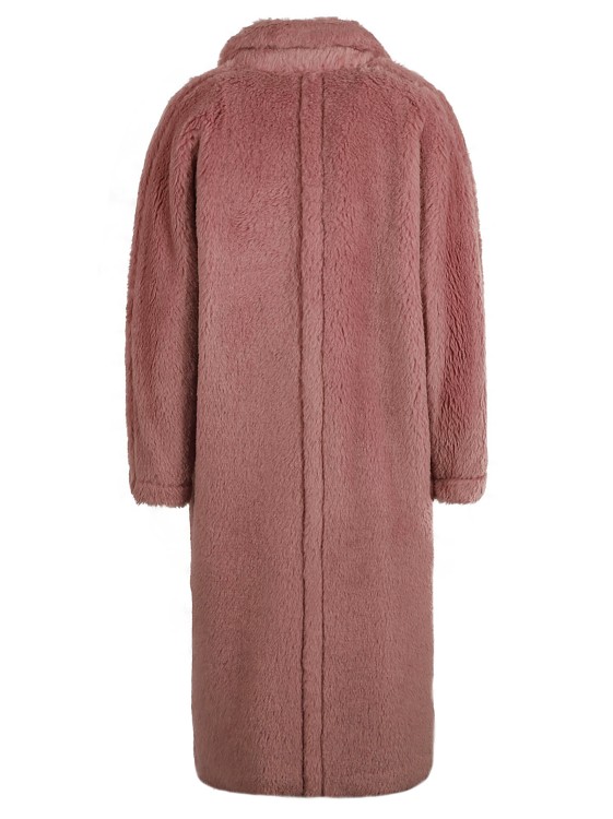 Shop Max Mara Double-breasted Fleece Coat In Brown