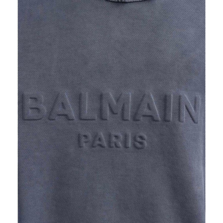 Shop Balmain Blue Logo Sweartshirt