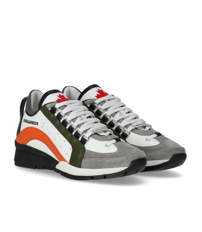 Shop Dsquared2 Legendary White Orange Sneaker In Grey