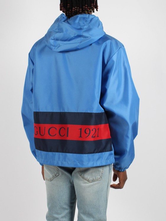 Shop Gucci Nylon Canvas Jacket In Blue