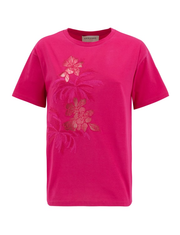Ermanno Scervino Puxia Crew Neck Cotton T-shirt In Pink