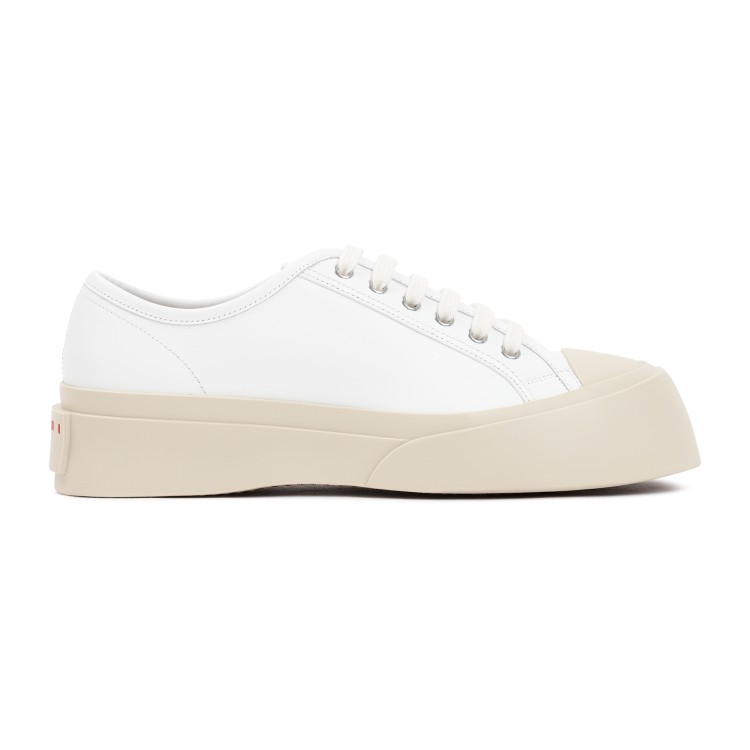 Shop Marni White Leather Pablo Sneakers