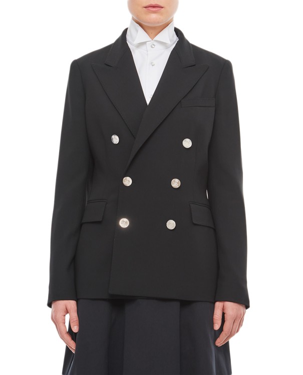 Ralph Lauren Camden Wool Double-breasted Jacket In Black