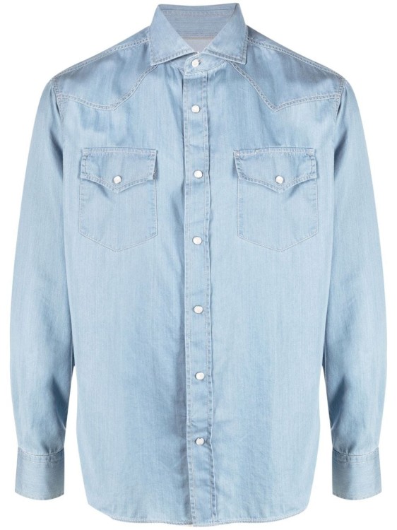Brunello Cucinelli Button-up Denim Shirt In Blue
