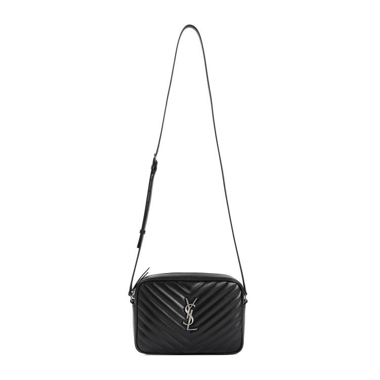 Saint Laurent Black Ysl Matelassé Leather Shoulder Bag In Black
