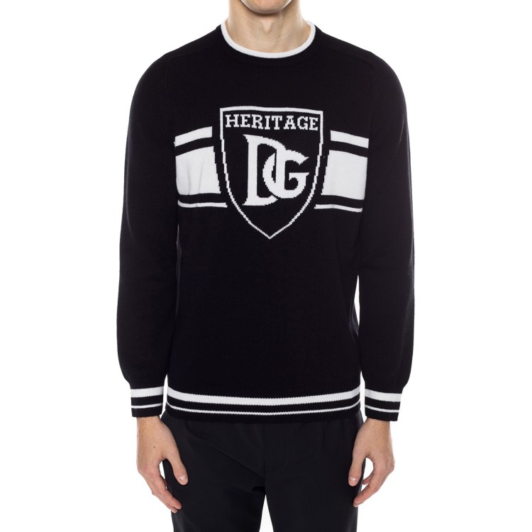 Shop Dolce & Gabbana Logo Cashmere Sweater In Black