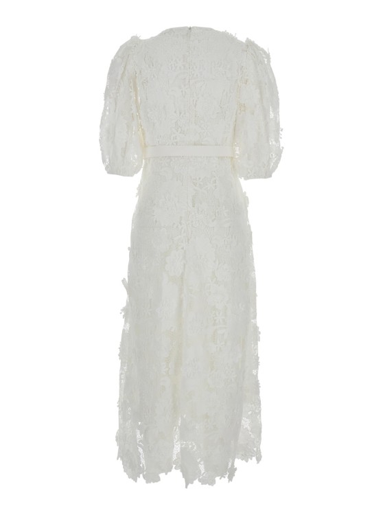 Shop Zimmermann White Long Dress With Off-shoulders In Lace