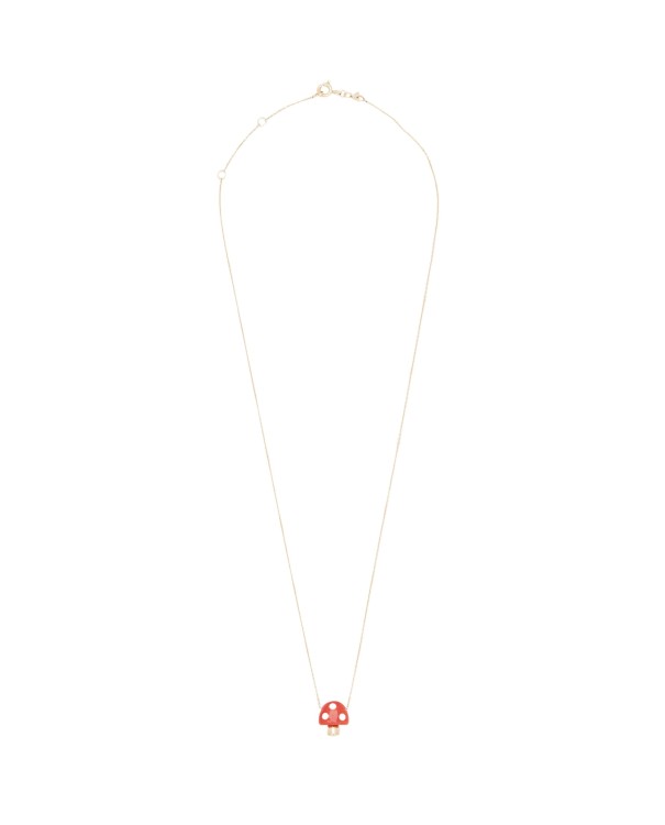 Aliita 9k Gold Amanita Red W/white Pois Necklace