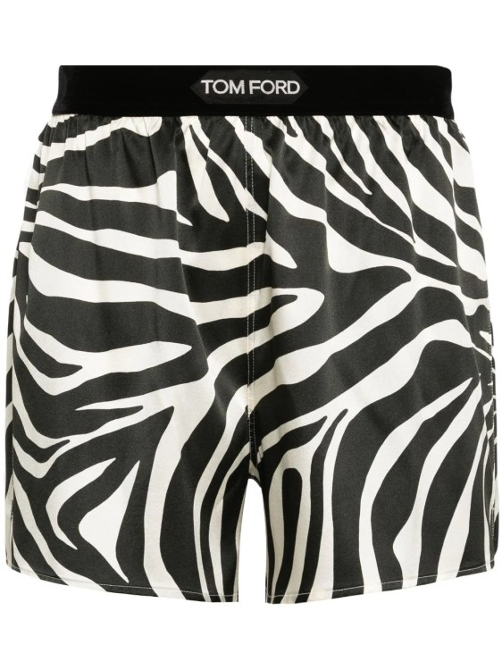 Shop Tom Ford White/black Zebra Shorts