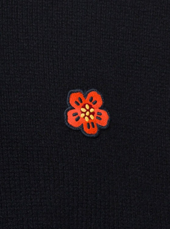 Shop Kenzo Black Sweatshirt With Boke Flower Print In Wool
