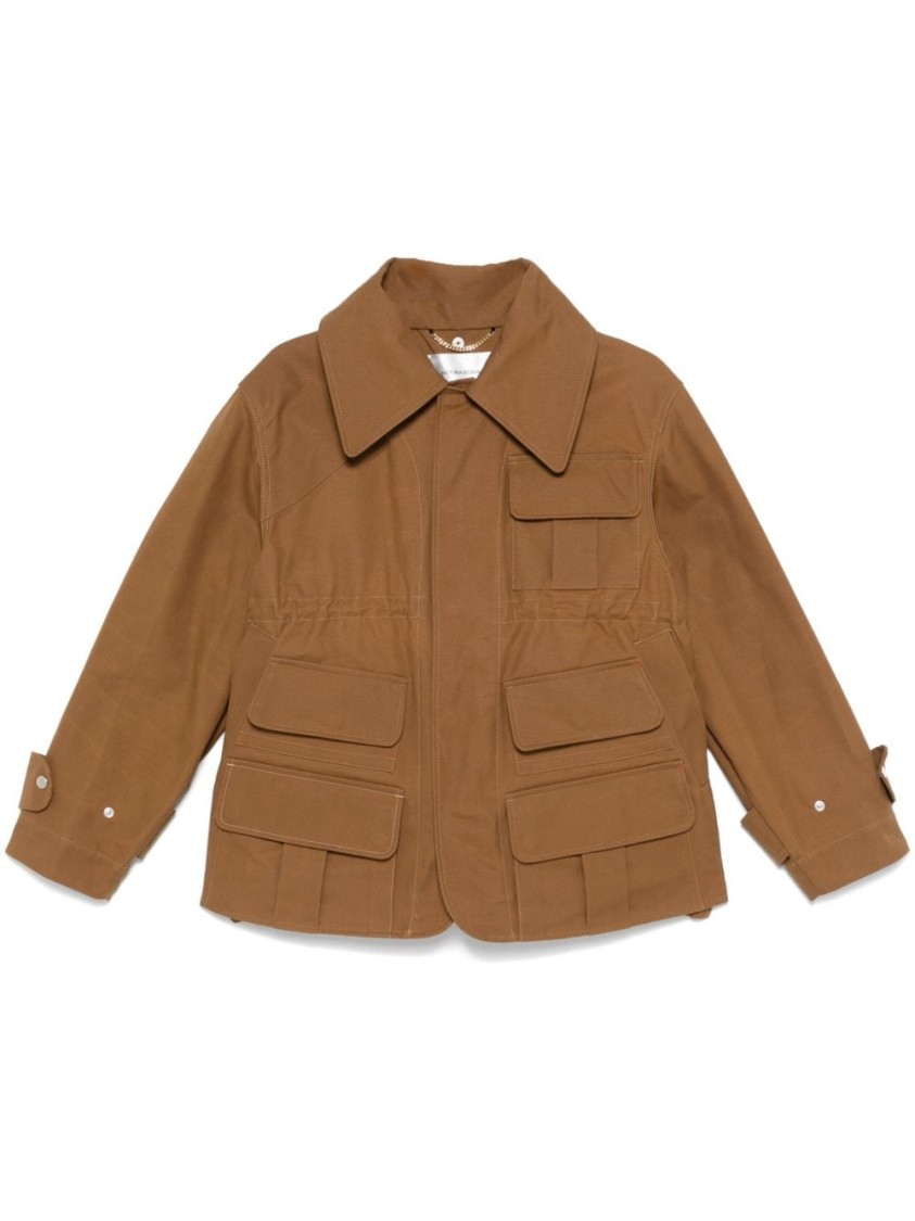 Victoria Beckham Cotton Jacket In Brown