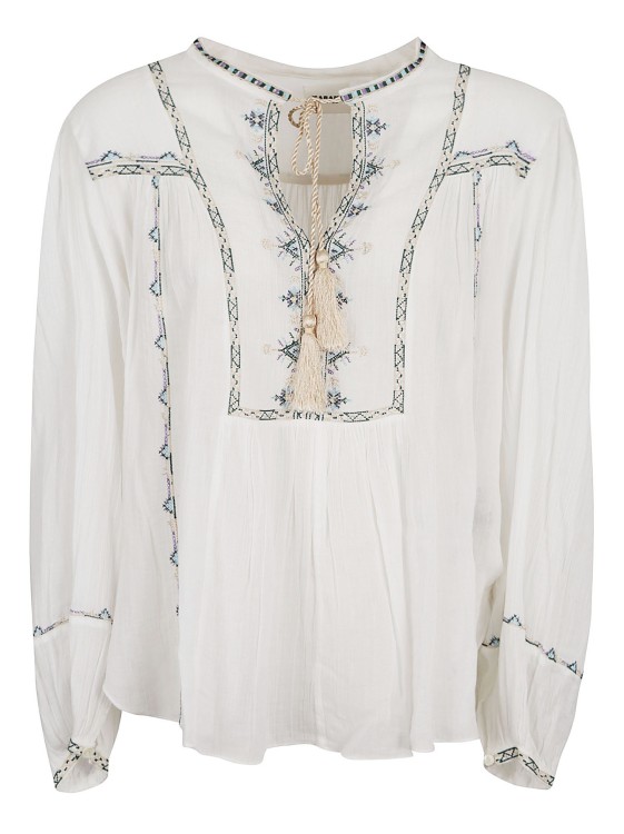 Isabel Marant Étoile Organic Cotton Embroidered Blouse In White