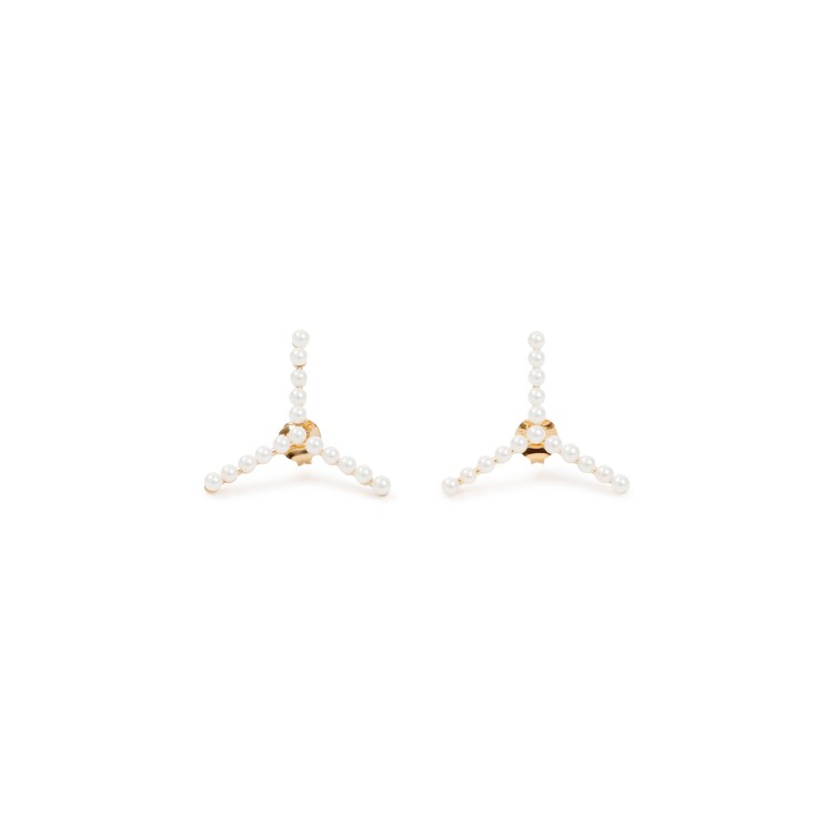 Shop Y/project Gold And Pearls Mini Y Earrings In Not Applicable