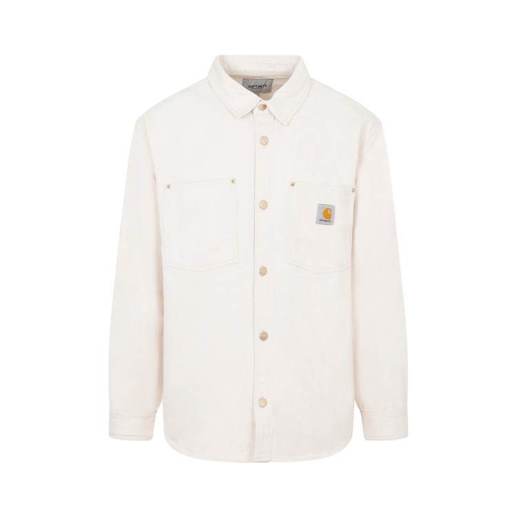 Shop Carhartt Derby Natural Cotton Shirt Jacket In White