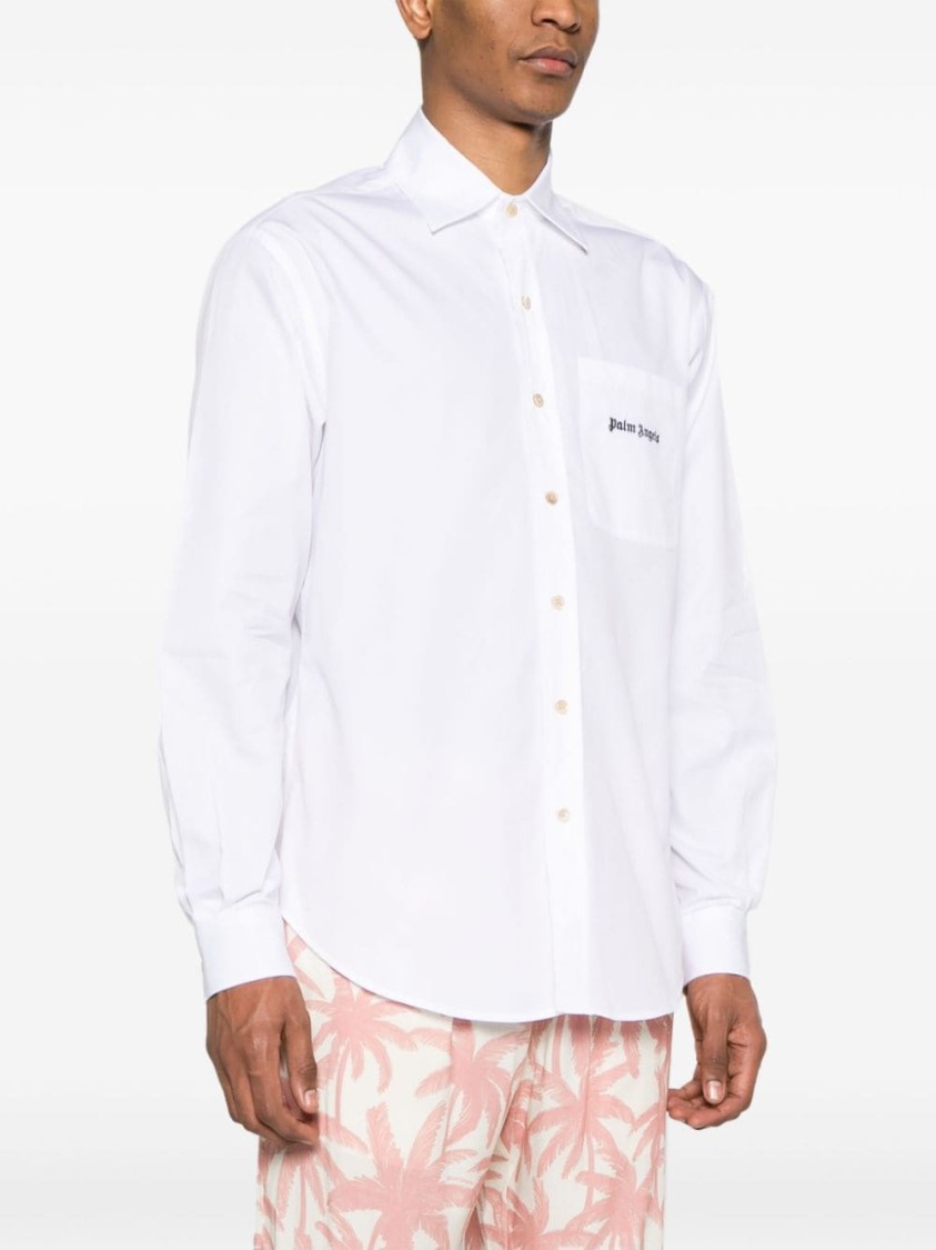 Shop Palm Angels Shirt With Logo In White