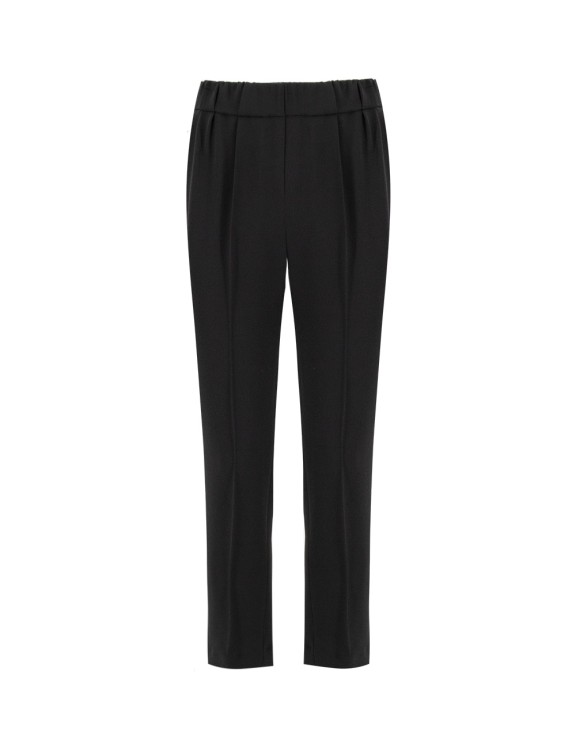 Brunello Cucinelli Black Silk And Acetate Crepe Trousers In Black