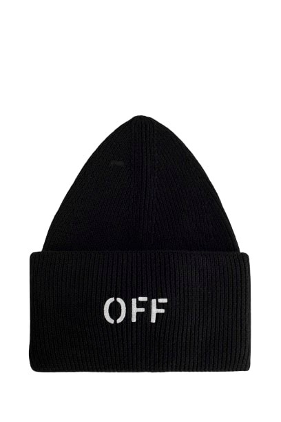 OFF-WHITE OFF STAMP LOOSE KNITTED BEANIE