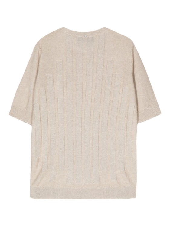 Shop Lorena Antoniazzi Beige Purl-knit Top In Grey