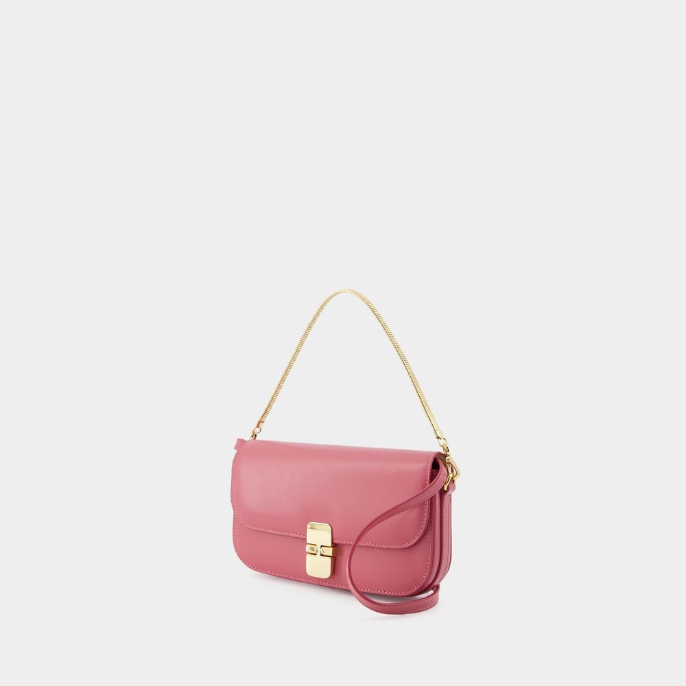 Shop Apc A.p.c. Grace Chaine Crossbody - Leather - Pink