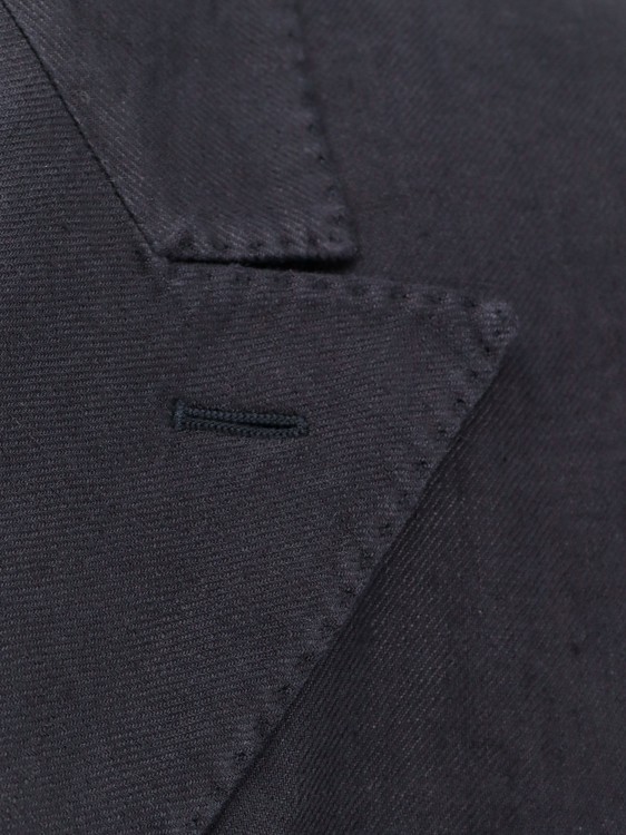 Shop Boglioli Linen Suit With Logoed Buttons In Blue