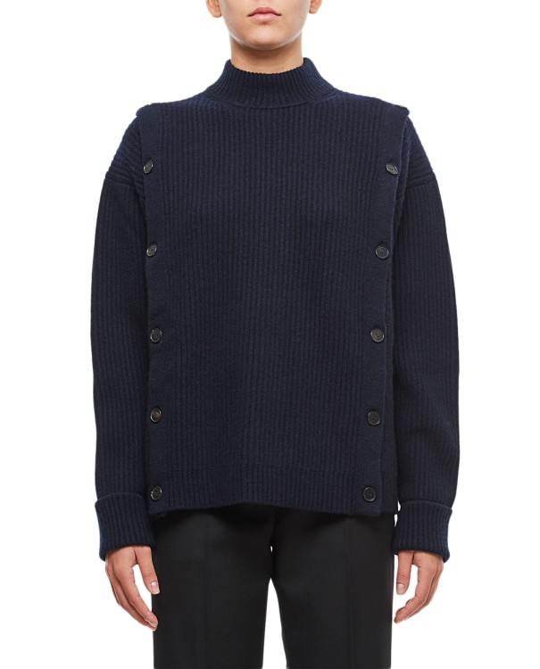 Setchu Button Wool Cashmere Sweater In Black