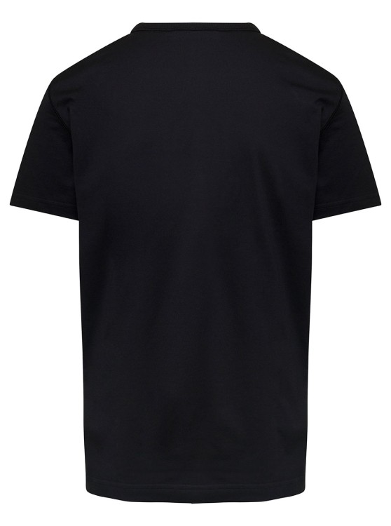 Shop Dolce & Gabbana Black T-shirt With Logo Tag Detail On The Front In Cotton
