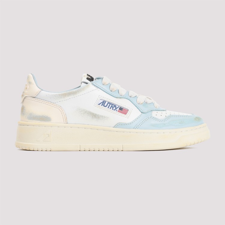 Shop Autry White Ivory Leather Super Vintage Sneakers
