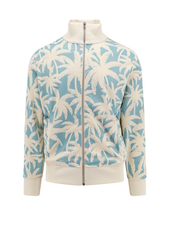 Shop Palm Angels Sweatshirtwith All-over Palms Print In Neutrals