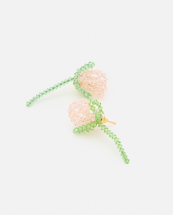 Shop Simone Rocha Cluster Crystal Flower Earring In Neutrals
