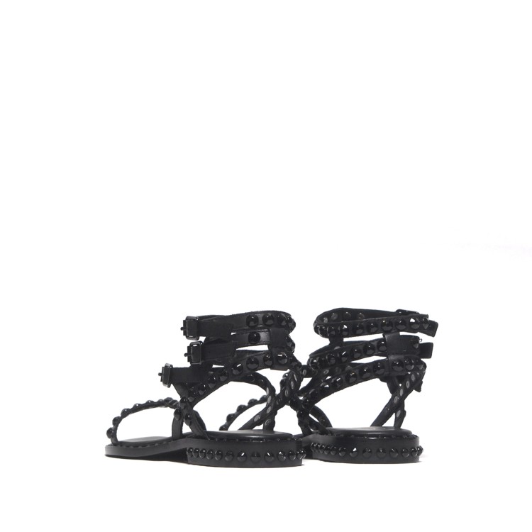 Shop Ash Play Bis Model Sandal With Black Leather Straps