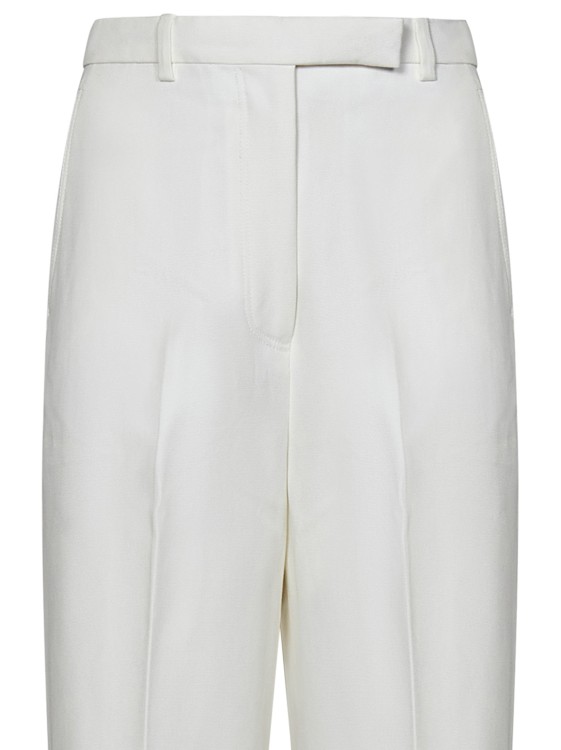 Shop Thom Browne High-waisted Tailored Trousers In White
