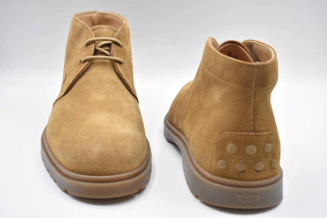 Tod's Laced Flat Shoes With Suede Finish And Sole In Neutrals