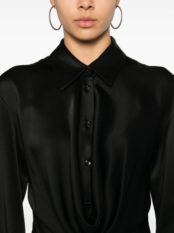 Shop Blumarine Satin Weave Shirt In Black