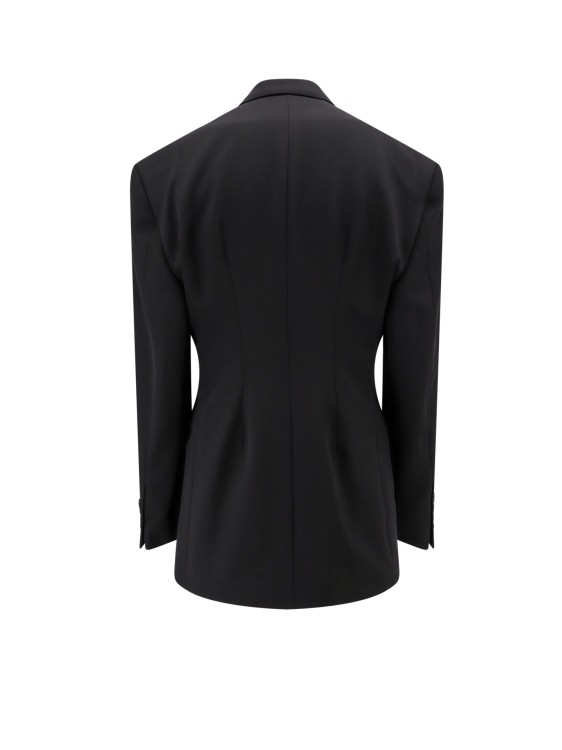 Shop Balenciaga Cinched Fitted Wool Blazer In Black